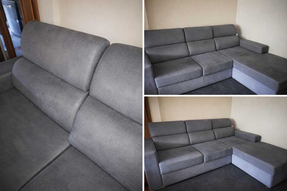 Sofá chaise longue - cinza claro - usado bom estado