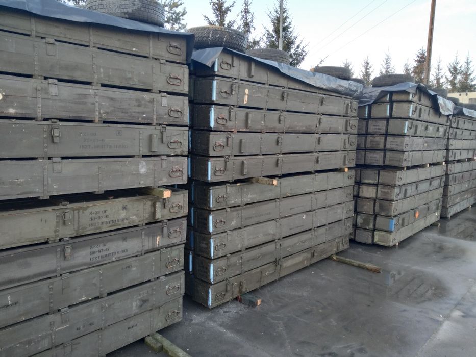 Skrzynie wojskowe drewniane transportowe