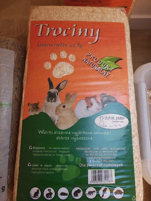 Trociny i sianko dla gryzoni