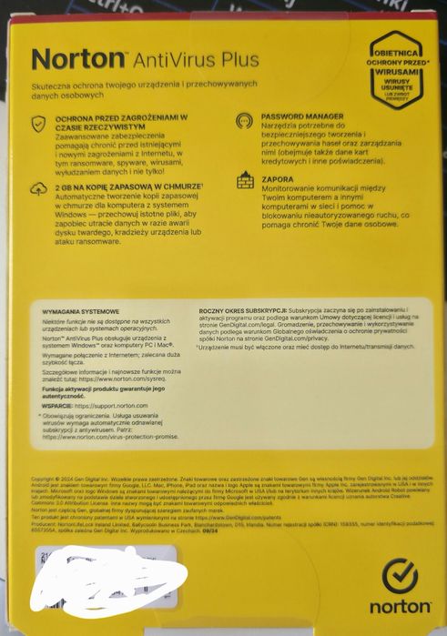Norton Antyvirus Plus subskrypcja