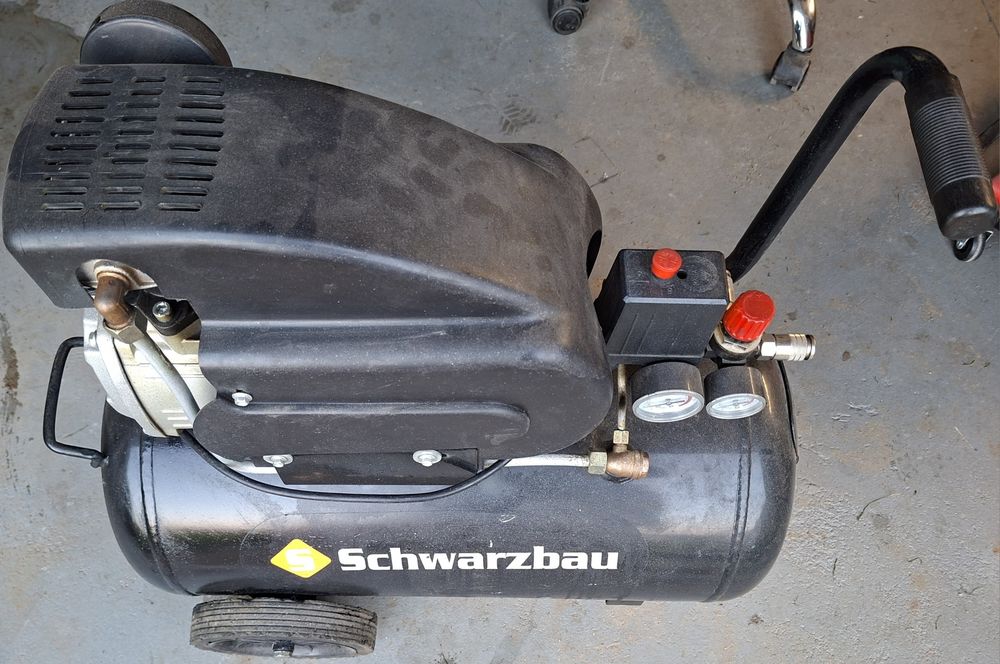 Kompresor olejowy Schwarzbau 50L 1,5 kW – sprawny, do drobnej naprawy