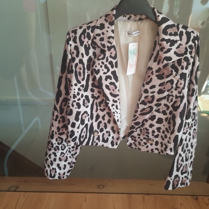 Marynarka krótka panterka jesień