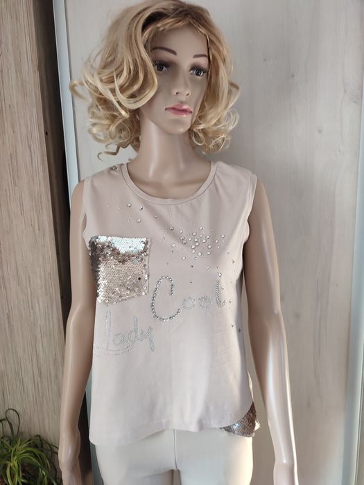 Bluzka damska firmy Raw Provocateur roz M, beżowa, asymetryczna z cyrk