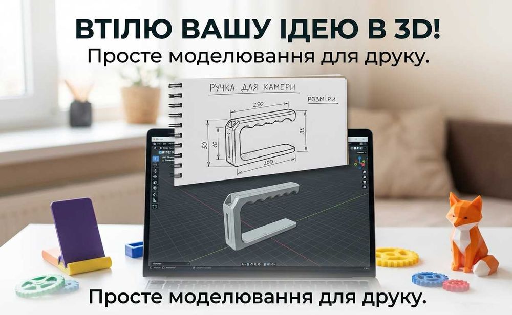 3D моделювання для 3D друку | Створення моделей за кресленнями та фото