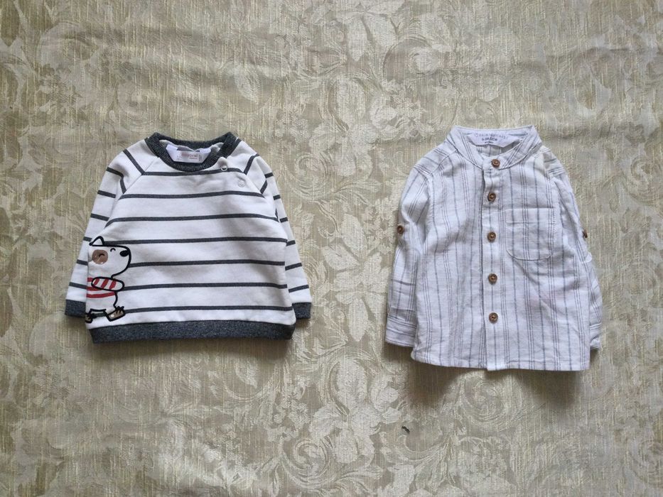 0-3 м. Mayoral. Primark стильний теплий свішот на флісі і Сорочка Льон