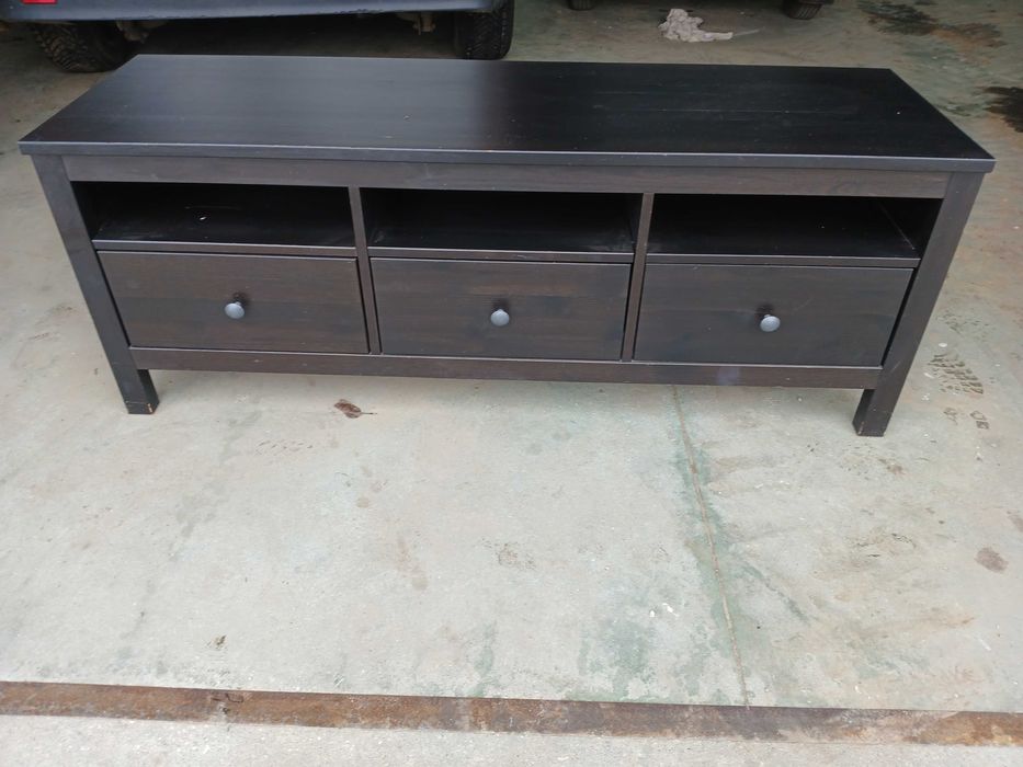 Szafka RTV - IKEA HEMNES - Czarna S=147 x H=57 - Stan Bardzo Dobry