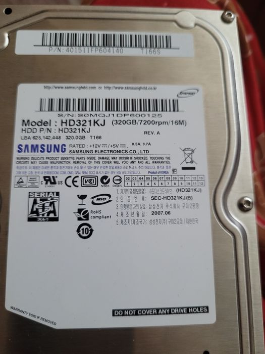 Жёсткий диск 320 ГБ Samsung hd321kj