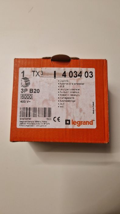 Wyłącznik nadprądowy S 303 3P B 20A 6000A serii TX3