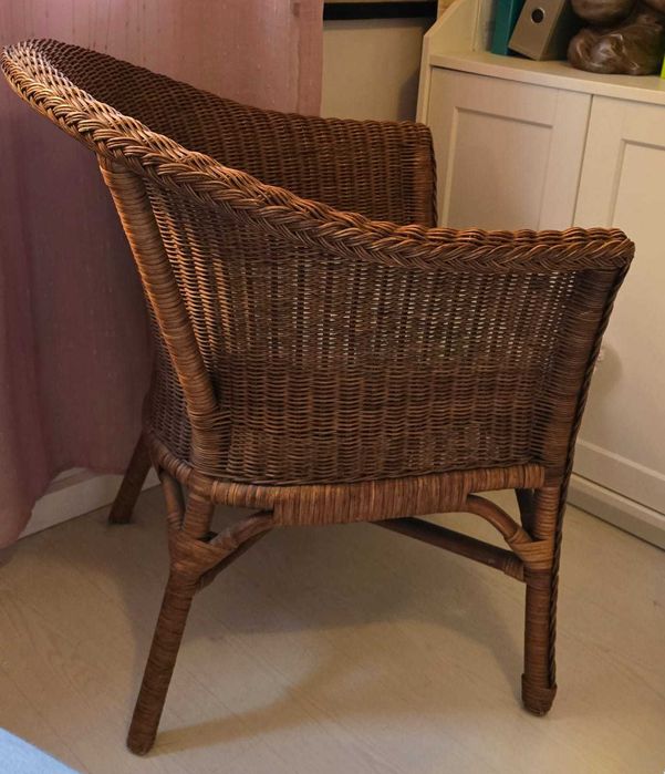Cadeira em Vime Natural com Almofada