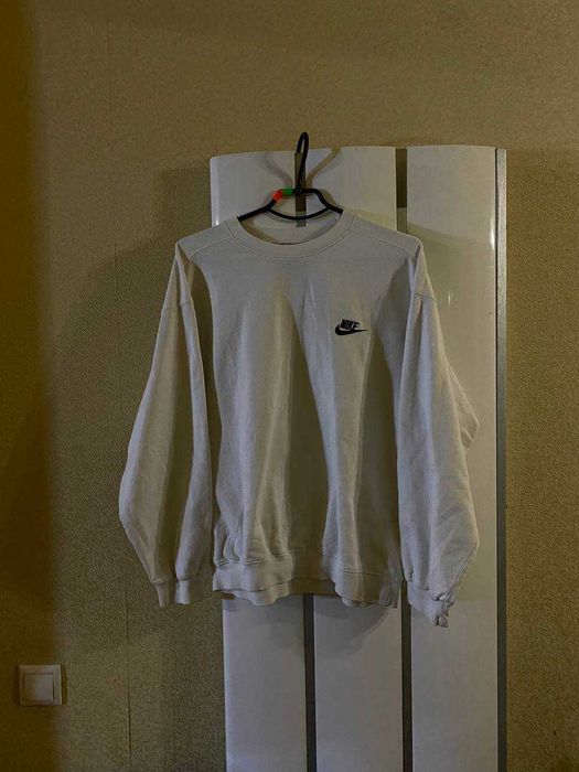 Свитшот Nike белый оригинал small logo / Nike Crewneck White размер M
