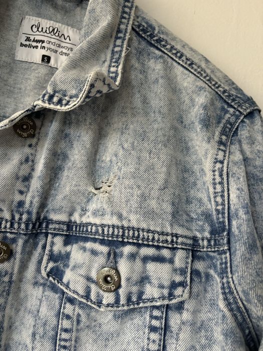 Kurtka dżinsowa jeansowa Cropp Jasna z przetarciami S M 36 38 Oversize