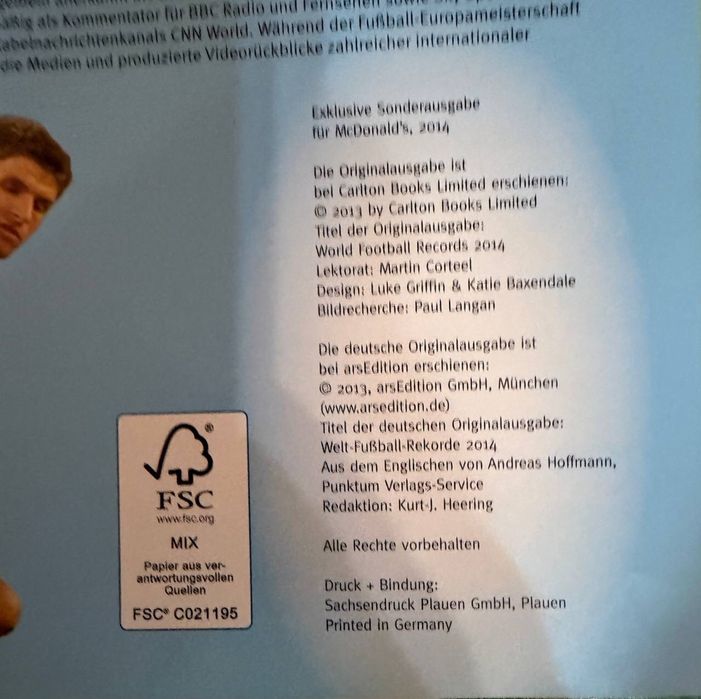 Книга  «Welt-Fußball-Rekorde 2014» Світові футбольні рекорди 2014