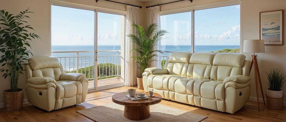 WYPRZEDAŻ - komplet wypoczynkowy BAWARIA 3+1+1 skóra naturalna