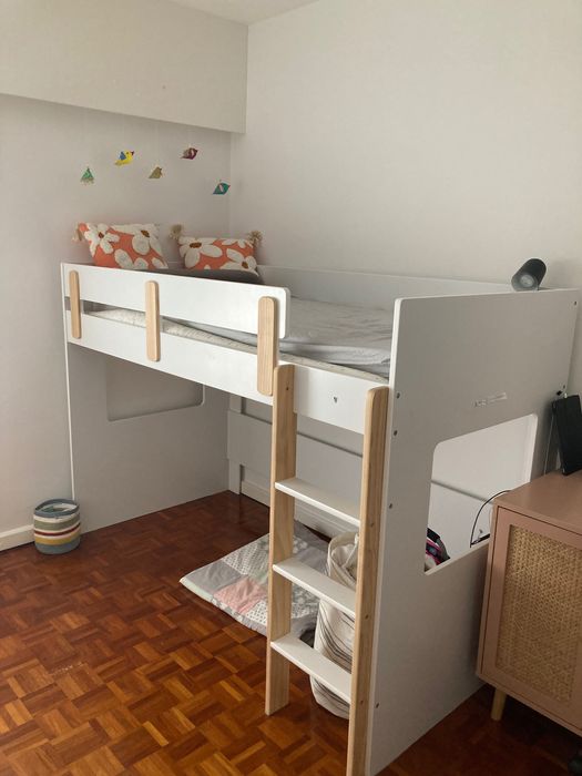 Cama mezanino meia-altura Montessori Vertbaudet