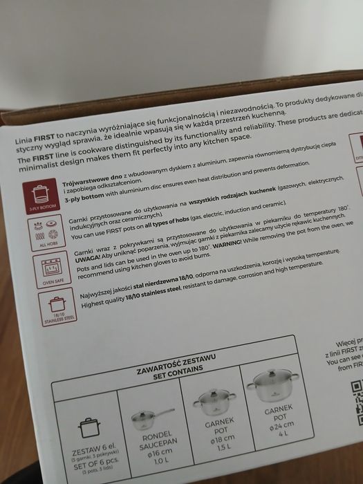 Zestaw garnków, Gerlach,6 elementów,nowe