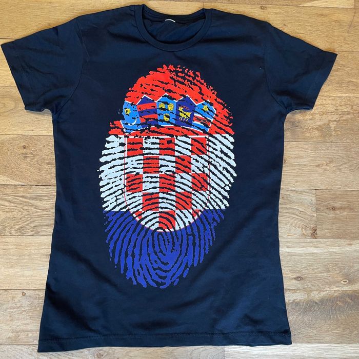 Jhk Damski Modny T-shirt Bawełna Logo Chorwacja Flaga Rozm. S