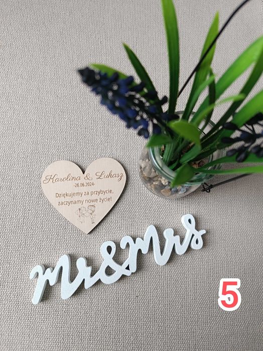 ŚLUB WESELE podziękowania dla gości magnes serce