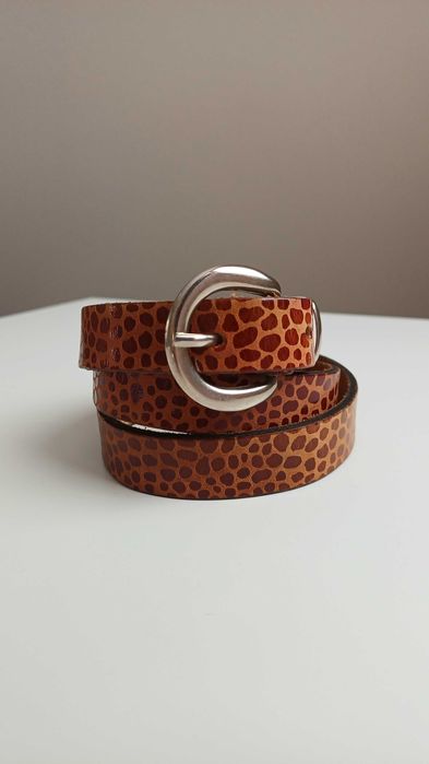 Skórzany pasek w cętki 80-85 cm