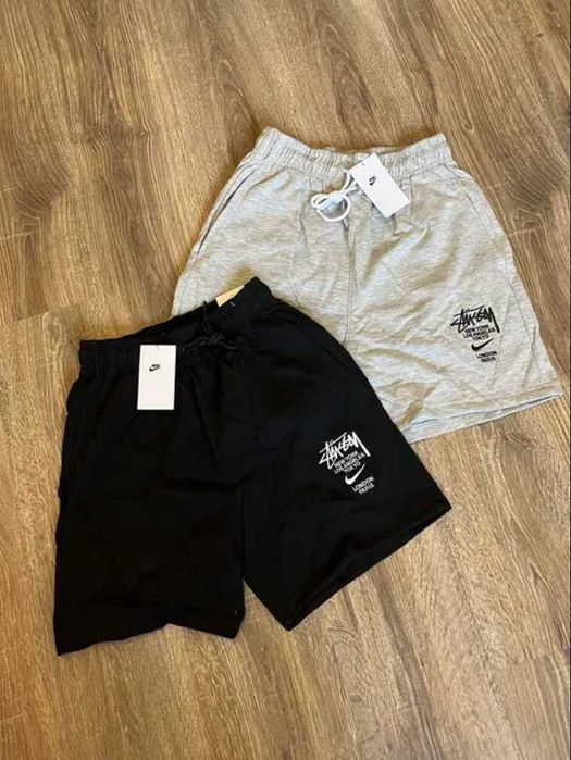 Шорти чорні/сірі Stussy & Nike унісекс