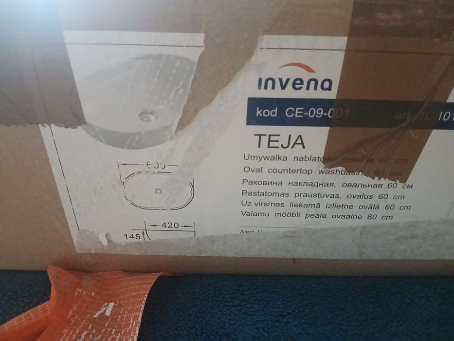 Umywalka ceramiczna INVENA TEJA Biała 60x42x14