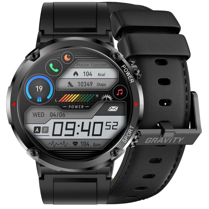 smartwatch gravity gt21-3 + czarny pasek silikonowy