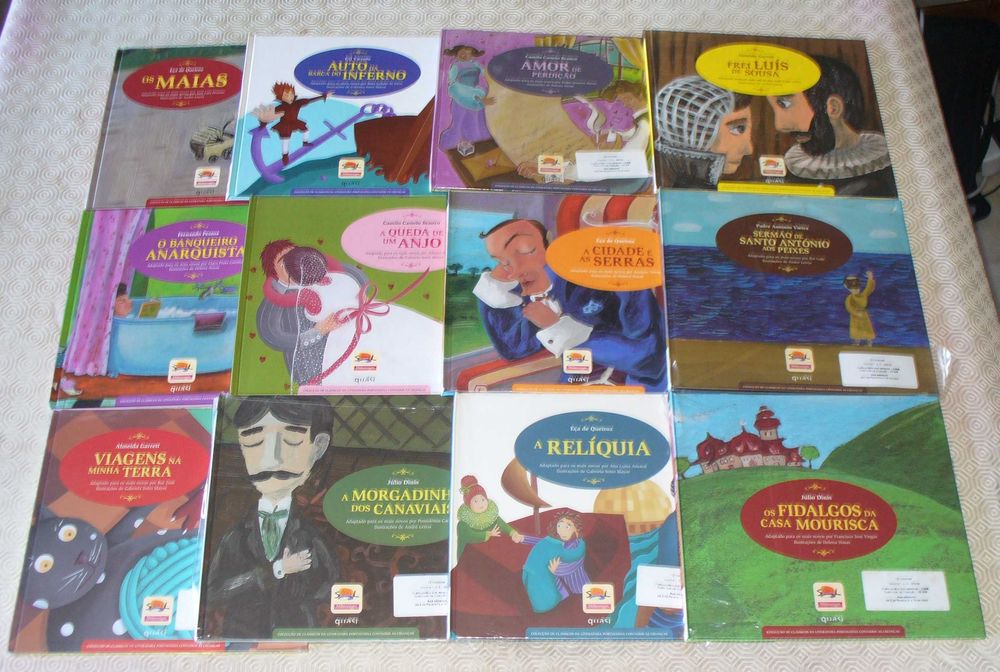 Clássicos literatura Portuguesa contados as crianças caixa 12 álbuns