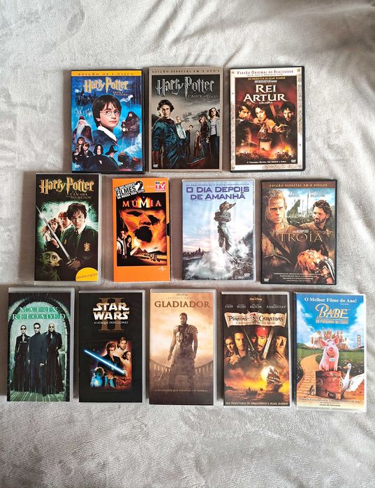 Lote de DVDs e VHS