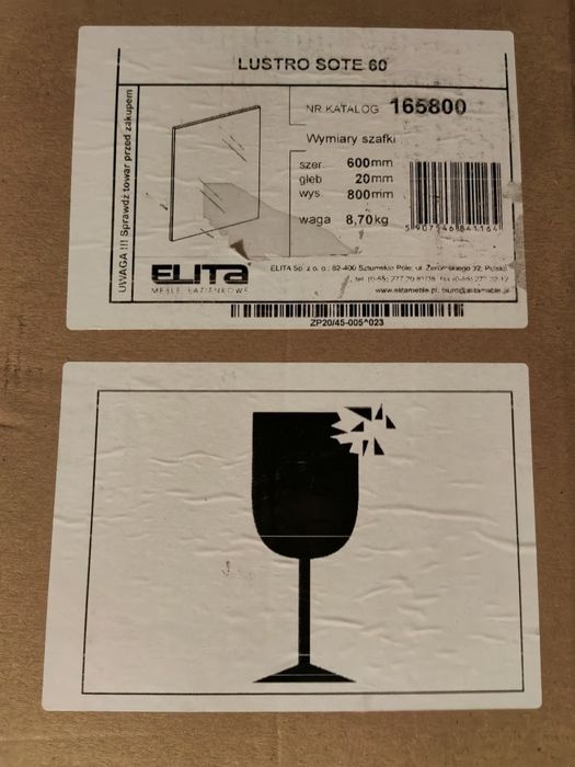 Lustro łazienkowe Sote Elita 60x80 nowe