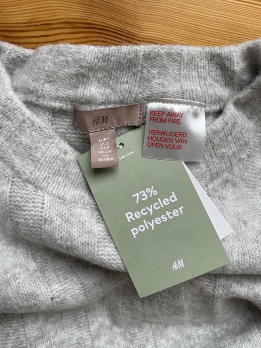 Теплий оверсайз костюм H&M сірий в рубчик , новий