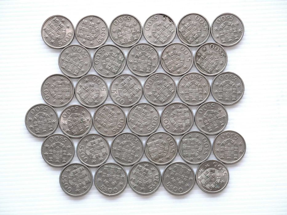 Lote de 34 Moedas 5 Escudos 1970