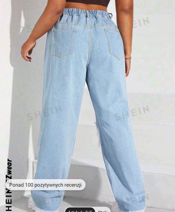 Shein jeansy z dziurami xl