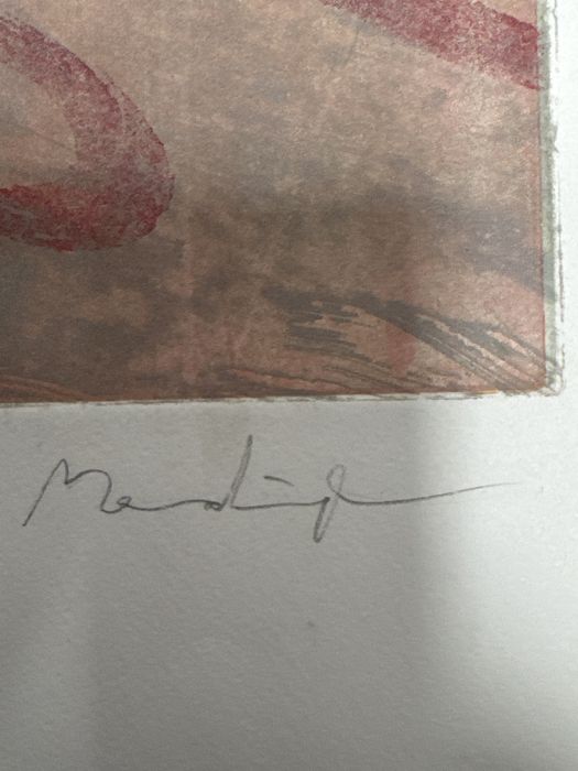Stara grafika Merz Hanser "Einzeldruck" sygnowana