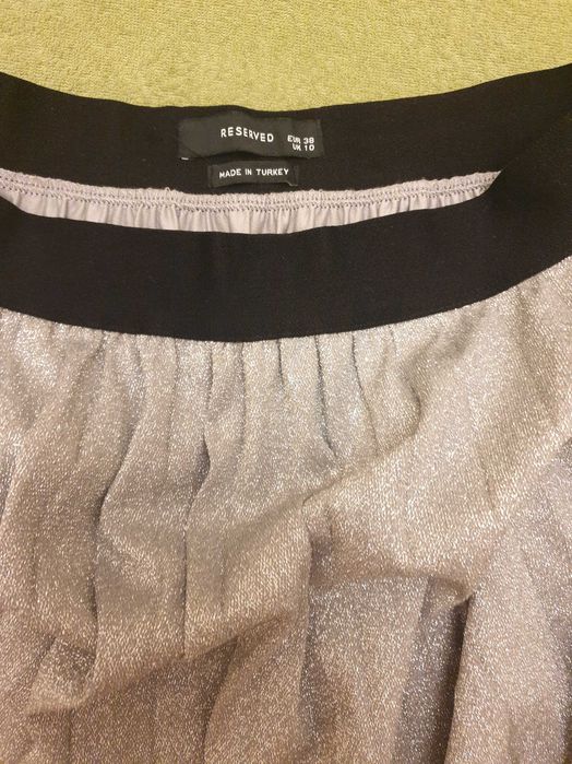 Spódnica midi srebrna Reserved 38 plisowana