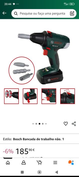 Bancada de trabalho Bosch de brincar