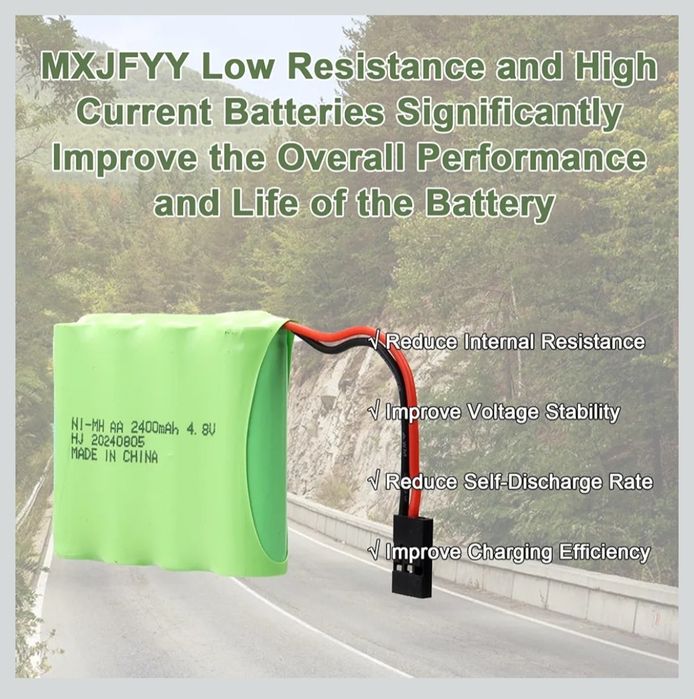 Akumulator RC NiMH 2 szt. 4,8 V 2400 mAh ze złączami Hitec/SM 2P