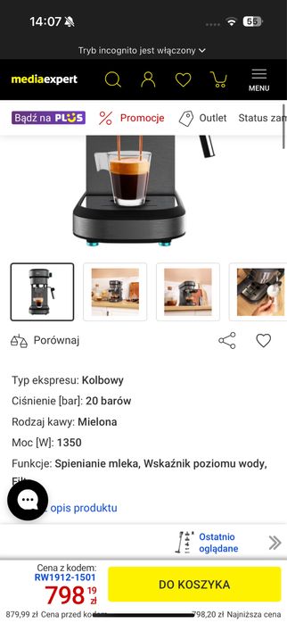 Cecotec Cafelizzia 890 ekspres do kawy nowy okazja!