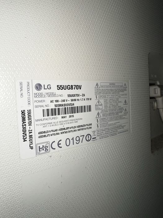 Smart TV LG curve  4K * 55 polegadas LG 55UG870V