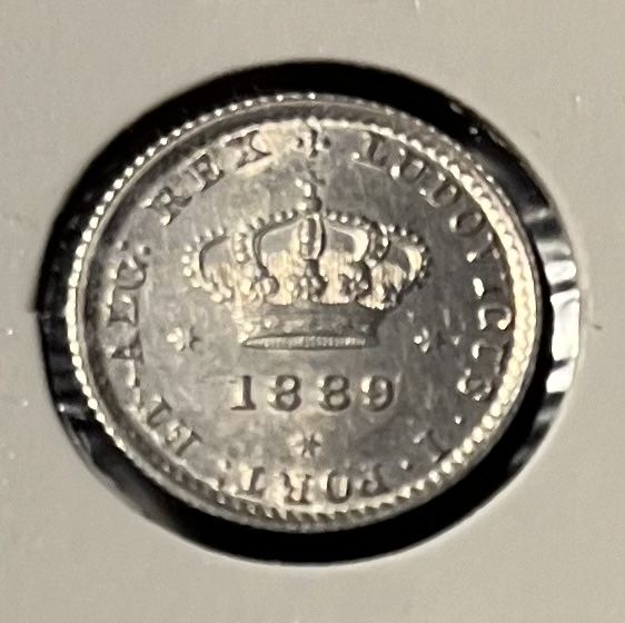 moeda de 50 Reis prata D. Luis 1889