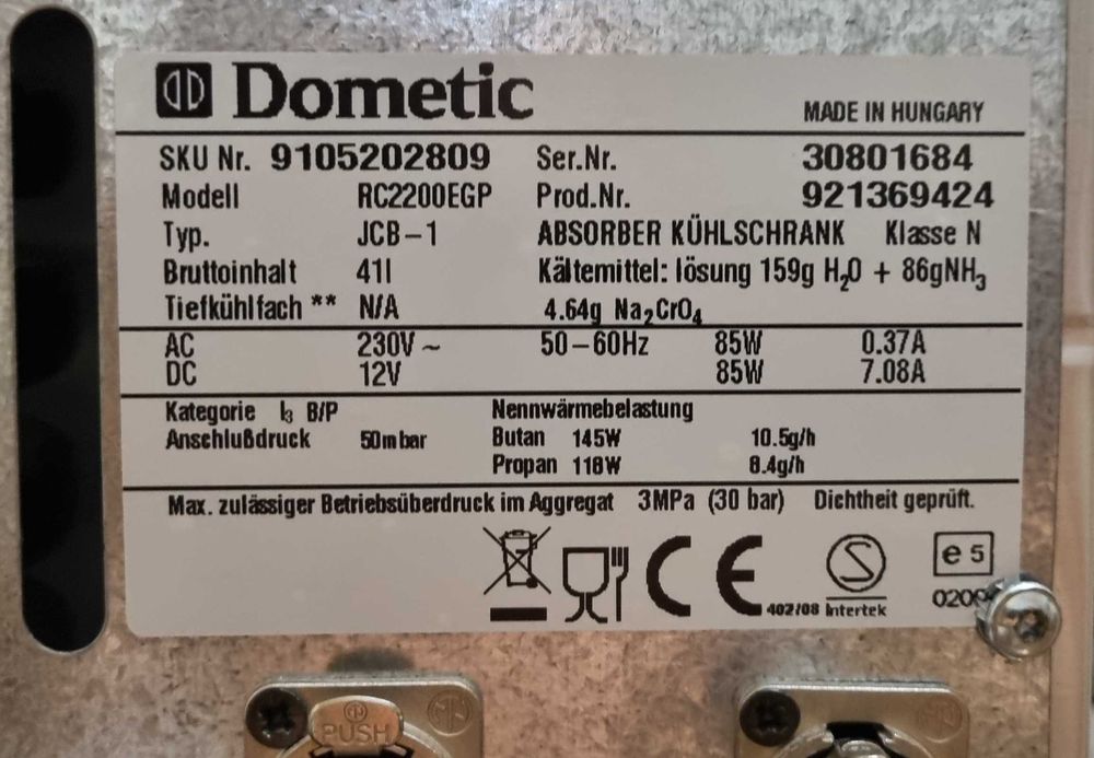 Холодильник кемпінговий автомобільний аміачний газовий DOMETIC WAECO