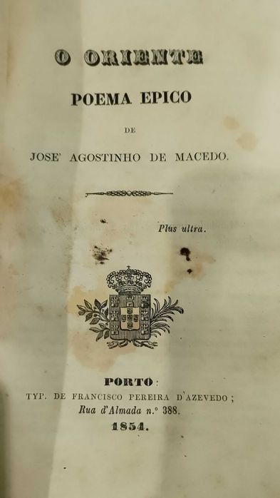 Padre José Agostinho de Macedo 1854 A Meditação etc