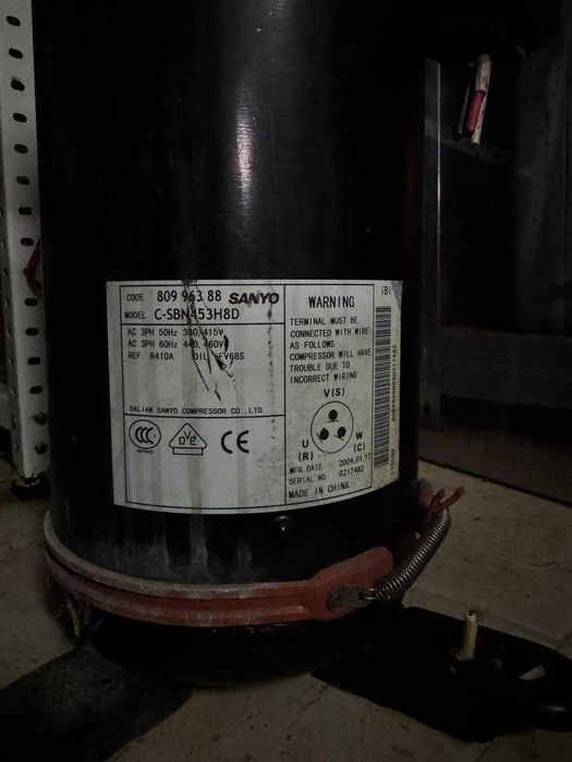 Compressor Sanyo C‑SBN453H8D – Scroll 6 HP (~17 kW) R‑410A – Usado
