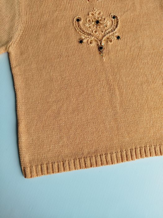 Nowa pomarańczowa bluzka sweterkowa z aplikacją Chicc 42 XL z