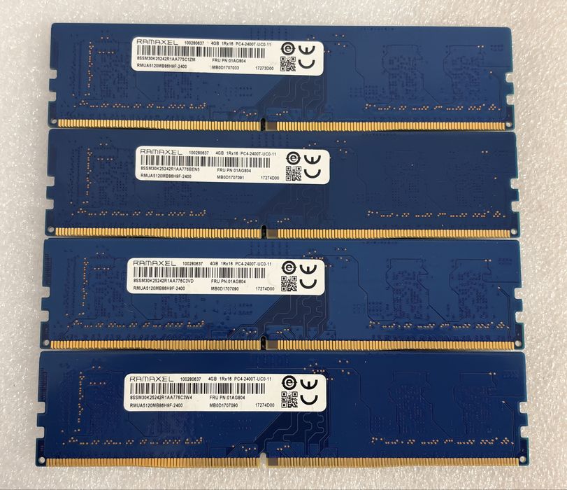 16GB Pamięć Ram DDR4 4x4GB 2400MHz RMUA5120MB86H9F-2400