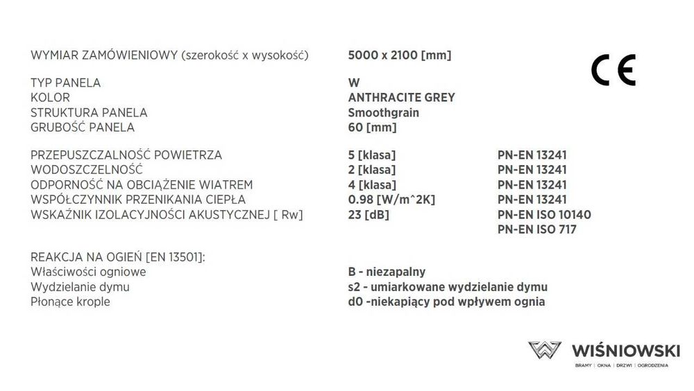 OKAZJA - NOWA Brama garażowa segmentowa WIŚNIOWSKI