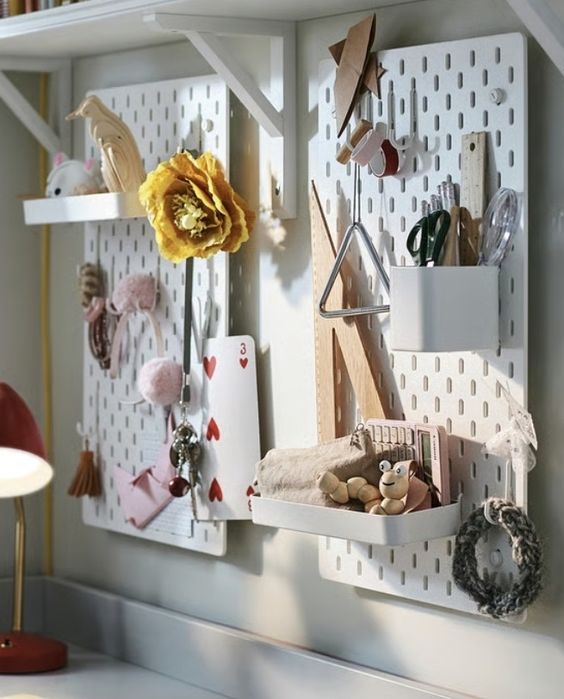 Ikea SKADIS tabliczki, półka, pojemniki do przechowywania