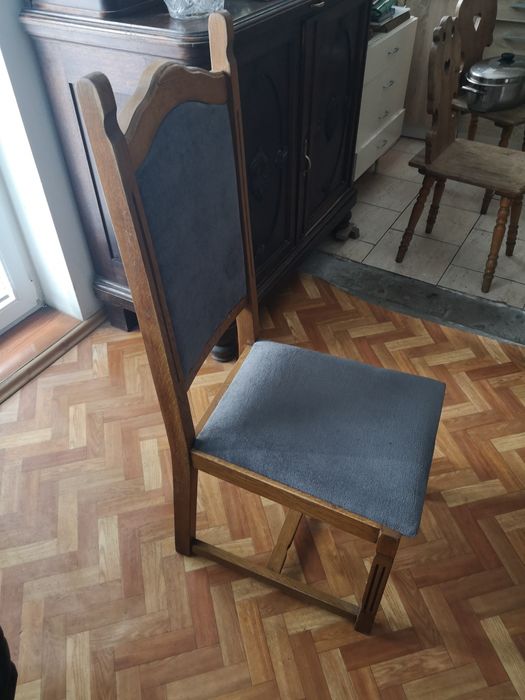 Stół dębowy solidny, 6 krzeseł