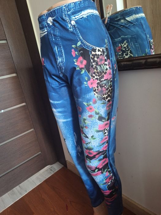 Damskie leginsy ala jeans XL