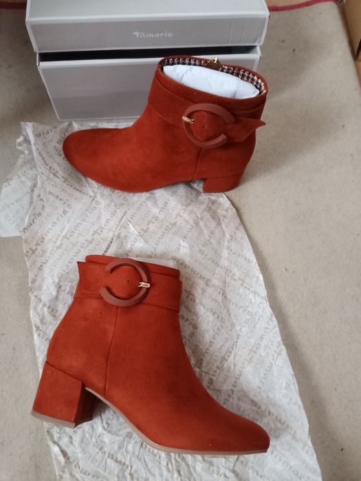 Rude botki Tamaris 37 wkładka 23,5 cm obcas 5 cm anti slide, feel soft