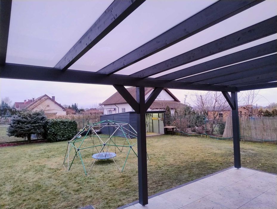 Zadaszenie tarasu, wiata drewniana, poliwęglan lity !