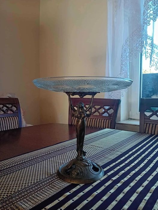 Patera Secesja ZODIAK – Brąz/Kryształ – J. PLESZKIEWICZ Warszawa